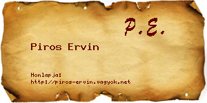 Piros Ervin névjegykártya